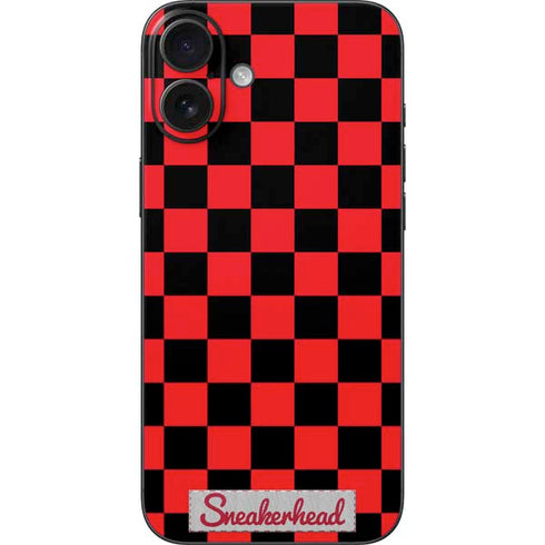 Sneakerhead Red Checkered iPhone 16 Plus Skin